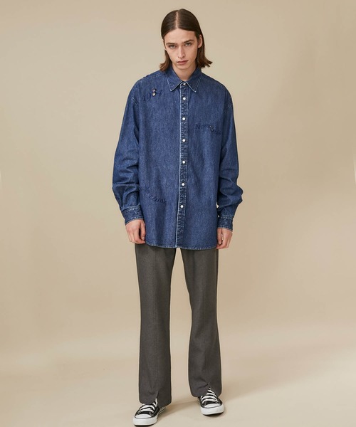 Name.】DENIM EMBROIDERED SHIRT/NMSH-20AW-006（シャツ