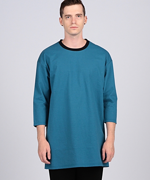 EN ROUTE(アンルート)の「ENR ペーパライク 7SLカットソー●(Tシャツ/カットソー・メンズ・グレー/ターコイズブルー/オフホワイト/ブラック・3/2/1)」の1枚目の写真