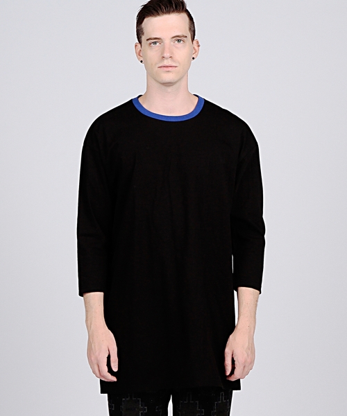 EN ROUTE(アンルート)の「ENR ペーパライク 7SLカットソー●(Tシャツ/カットソー・メンズ・グレー/ターコイズブルー/オフホワイト/ブラック・3/2/1)」の3枚目の写真