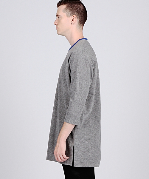 EN ROUTE(アンルート)の「ENR ペーパライク 7SLカットソー●(Tシャツ/カットソー・メンズ・グレー/ターコイズブルー/オフホワイト/ブラック・3/2/1)」の13枚目の写真