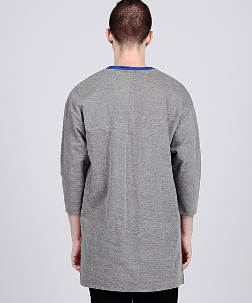 EN ROUTE(アンルート)の「ENR ペーパライク 7SLカットソー●(Tシャツ/カットソー・メンズ・グレー/ターコイズブルー/オフホワイト/ブラック・3/2/1)」の14枚目の写真