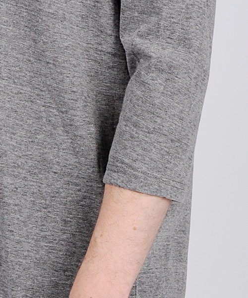 EN ROUTE(アンルート)の「ENR ペーパライク 7SLカットソー●(Tシャツ/カットソー・メンズ・グレー/ターコイズブルー/オフホワイト/ブラック・3/2/1)」の10枚目の写真