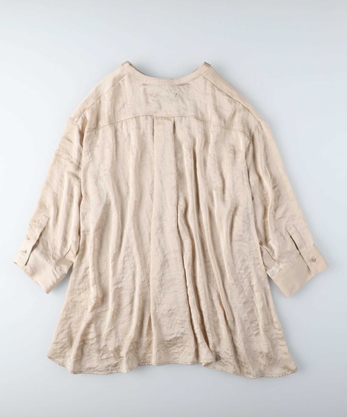 HONEYSUCKLE ROSE（ハニーサックルローズ）の「【HONEYSUCKLE ROSE】バンドカラーサテンシャツ（シャツ/ブラウス・レディース・オフホワイト/ブラウン/グレー・M/L）」の17枚目の写真