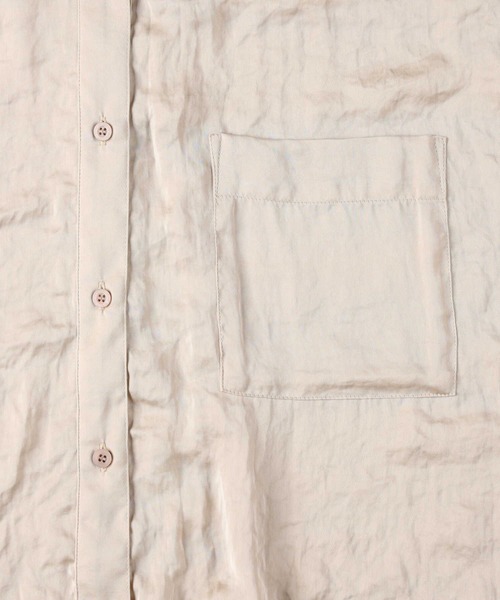 HONEYSUCKLE ROSE（ハニーサックルローズ）の「【HONEYSUCKLE ROSE】バンドカラーサテンシャツ（シャツ/ブラウス・レディース・オフホワイト/ブラウン/グレー・M/L）」の13枚目の写真