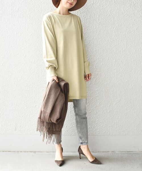 SHIPS（シップス）の「レイヤードニットワンピース（ワンピース・レディース・ブラック/ベージュ・ONE SIZE）」の5枚目の写真