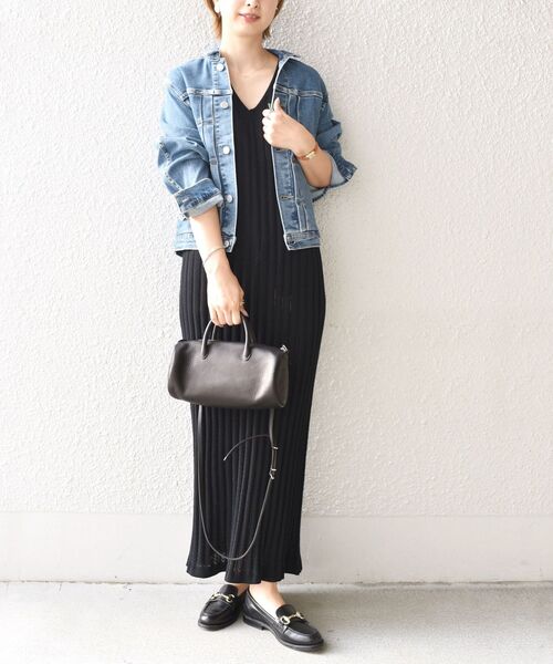 SHIPS（シップス）の「レイヤードニットワンピース（ワンピース・レディース・ブラック/ベージュ・ONE SIZE）」の4枚目の写真