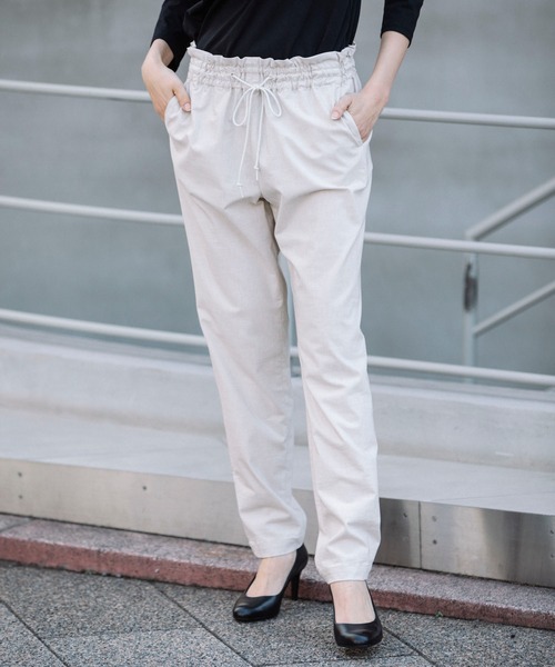 Munich（ミューニック）の「ハイパワーストレッチ シャーリングテーパードパンツ(セットアップ可)（その他パンツ・レディース・ブラック/ネイビー/カーキ/ナチュラル・S/M/XS）」の3枚目の写真