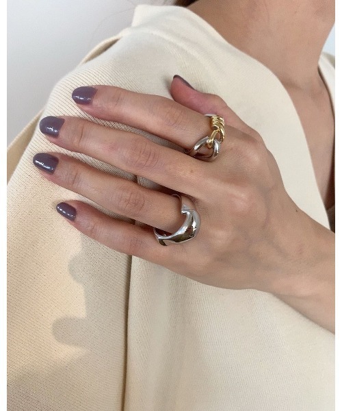 mou（モウ）の「シックバイカラーリング（リング・レディース・シルバー×ゴールド・FREE）」の3枚目の写真