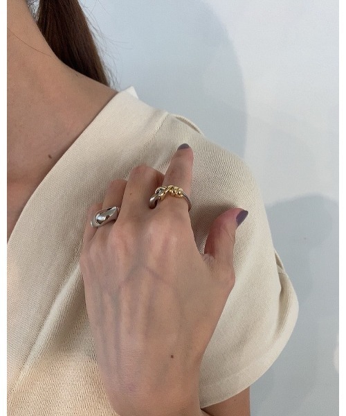 mou（モウ）の「シックバイカラーリング（リング・レディース・シルバー×ゴールド・FREE）」の8枚目の写真