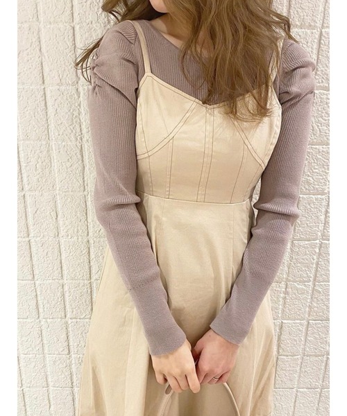 セール ストラップベルトステッチジャンスカ ワンピース Dazzlin ダズリン のファッション