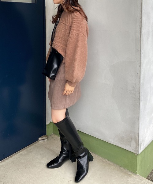 archives（アルシーヴ）の「パッチワークケーブルニットプルオーバー（ニット/セーター・レディース・オフホワイト/ブルー/モカ/グレイッシュベージュ・MEDIUM）」の6枚目の写真