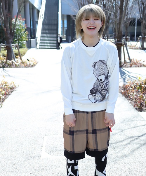 rovtski（ロフトスキー）の「RE BEARGAUZE CREW SWEAT/ベアー ガルゼクルースウェット（スウェット・メンズ・ホワイト・MEDIUM/LARGE）」の2枚目の写真