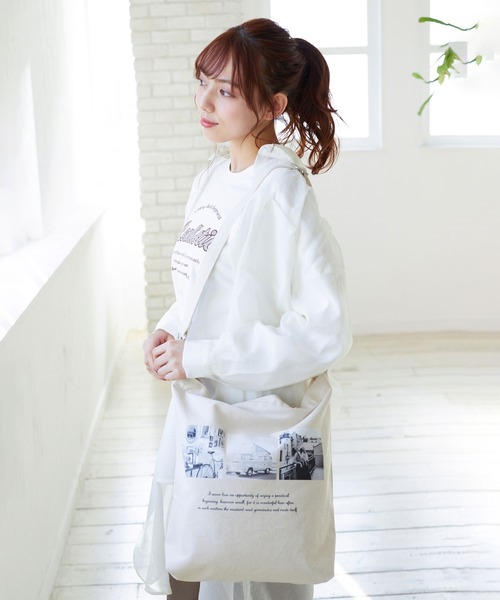 ハンドメイド フリルトート yukiemon バニーランド Honeys（ハニーズ）の「転写プリントトート（トートバッグ