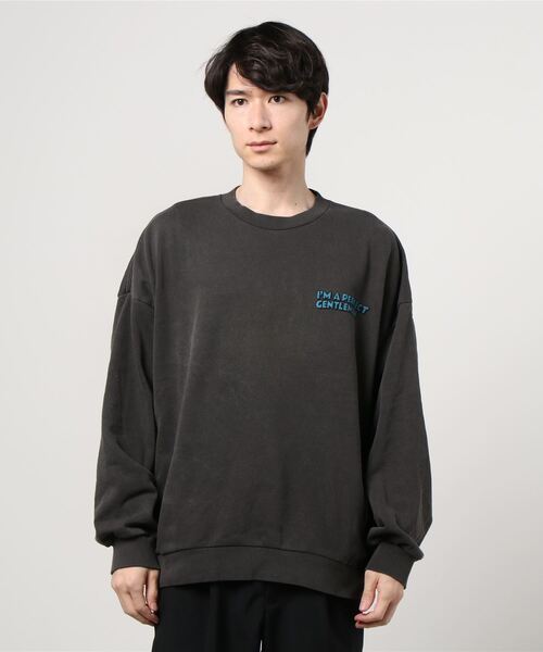 WEGO(ウィゴー)の「WEGO/ビンテージロゴピグメントビッグシルエットプルオーバー(スウェット・メンズ・ブルー/スミクロ・MEDIUM/LARGE)」の3枚目の写真