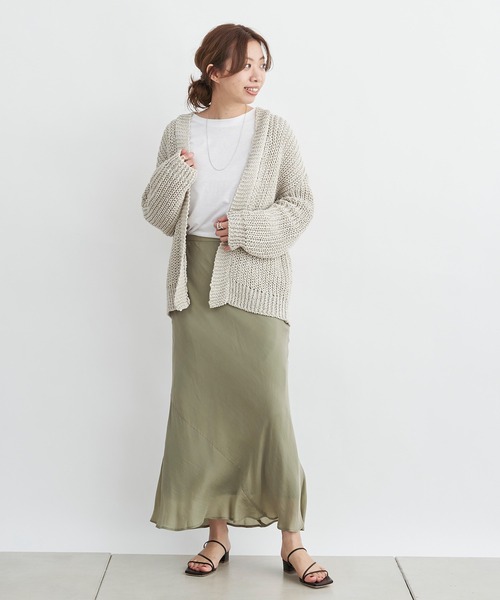 DouDou（ドゥドゥ）の「テープヤーンカーデ（カーディガン/ボレロ・レディース・オフホワイト/イエロー/ピンクベージュ・FREE）」の21枚目の写真