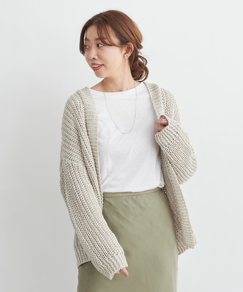 DouDou（ドゥドゥ）の「テープヤーンカーデ（カーディガン/ボレロ・レディース・オフホワイト/イエロー/ピンクベージュ・FREE）」の17枚目の写真