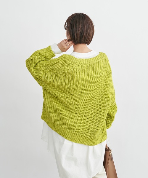 DouDou（ドゥドゥ）の「テープヤーンカーデ（カーディガン/ボレロ・レディース・オフホワイト/イエロー/ピンクベージュ・FREE）」の20枚目の写真