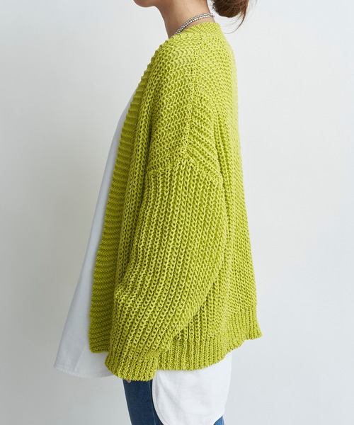 DouDou（ドゥドゥ）の「テープヤーンカーデ（カーディガン/ボレロ・レディース・オフホワイト/イエロー/ピンクベージュ・FREE）」の14枚目の写真