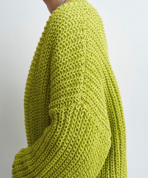 DouDou（ドゥドゥ）の「テープヤーンカーデ（カーディガン/ボレロ・レディース・オフホワイト/イエロー/ピンクベージュ・FREE）」の6枚目の写真