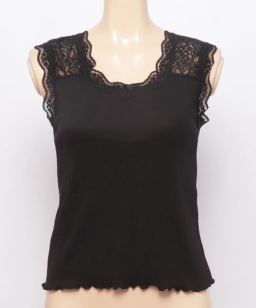 WEGO（ウィゴー）の「WEGO/2wayレースタンクトップ（タンクトップ・レディース・サックスブルー/ホワイト/ブラック・FREE）」の5枚目の写真