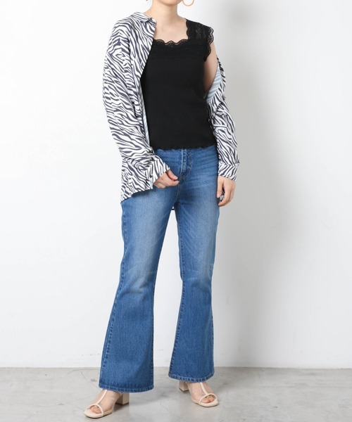 WEGO（ウィゴー）の「WEGO/2wayレースタンクトップ（タンクトップ・レディース・サックスブルー/ホワイト/ブラック・FREE）」の12枚目の写真