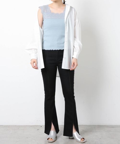 WEGO（ウィゴー）の「WEGO/2wayレースタンクトップ（タンクトップ・レディース・サックスブルー/ホワイト/ブラック・FREE）」の15枚目の写真