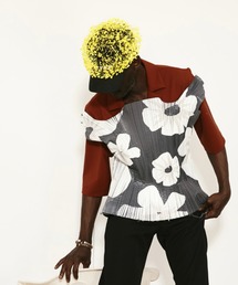 BOTTER | 【BOTTER】 PLEATED BAG TOP WITH WHITE FLOWER PRINT(Tシャツ/カットソー)