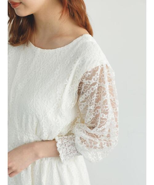 SLURR（スラ―）の「レースシャーリング2wayロングワンピース（ワンピース・レディース・アイボリー/ブラック/オフホワイト・FREE）」の11枚目の写真