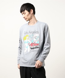 ★Bl★レギュラーシルエット長袖プリントTシャツ