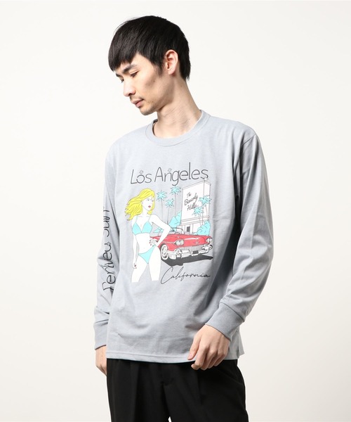 sunny branch(サニーブランチ)の「★Bl★レギュラーシルエット長袖プリントTシャツ(Tシャツ/カットソー・レディース・ブラック/グレー/ホワイト/オレンジ・LARGE/MEDIUM)」の3枚目の写真