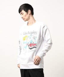 ★Bl★レギュラーシルエット長袖プリントTシャツ
