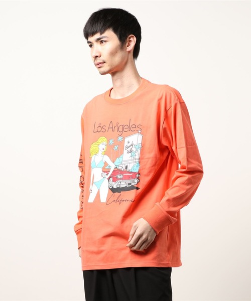sunny branch(サニーブランチ)の「★Bl★レギュラーシルエット長袖プリントTシャツ(Tシャツ/カットソー・レディース・ブラック/グレー/ホワイト/オレンジ・LARGE/MEDIUM)」の4枚目の写真