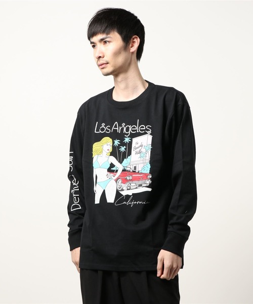 sunny branch(サニーブランチ)の「★Bl★レギュラーシルエット長袖プリントTシャツ(Tシャツ/カットソー・レディース・ブラック/グレー/ホワイト/オレンジ・LARGE/MEDIUM)」の1枚目の写真