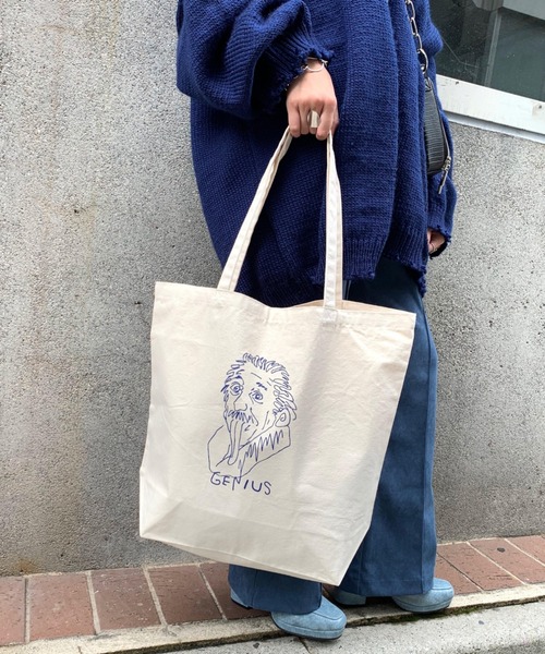 WHO'S WHO gallery（フーズフーギャラリー）の「《WEB限定》手書きijinnキャンバストートバッグ（トートバッグ・メンズ・ホワイト/ホワイト系その他・FREE）」の8枚目の写真
