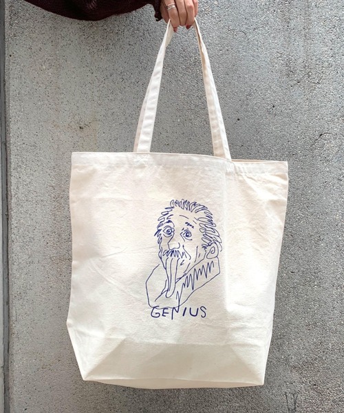 WHO'S WHO gallery（フーズフーギャラリー）の「《WEB限定》手書きijinnキャンバストートバッグ（トートバッグ・メンズ・ホワイト/ホワイト系その他・FREE）」の5枚目の写真