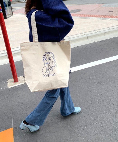 WHO'S WHO gallery（フーズフーギャラリー）の「《WEB限定》手書きijinnキャンバストートバッグ（トートバッグ・メンズ・ホワイト/ホワイト系その他・FREE）」の15枚目の写真