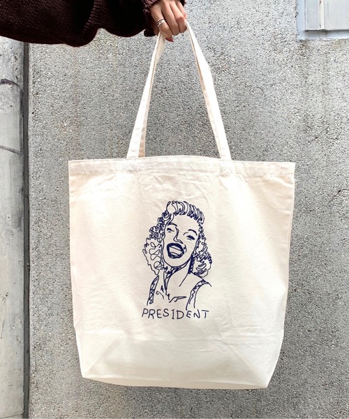 WHO'S WHO gallery（フーズフーギャラリー）の「《WEB限定》手書きijinnキャンバストートバッグ（トートバッグ・メンズ・ホワイト/ホワイト系その他・FREE）」の22枚目の写真