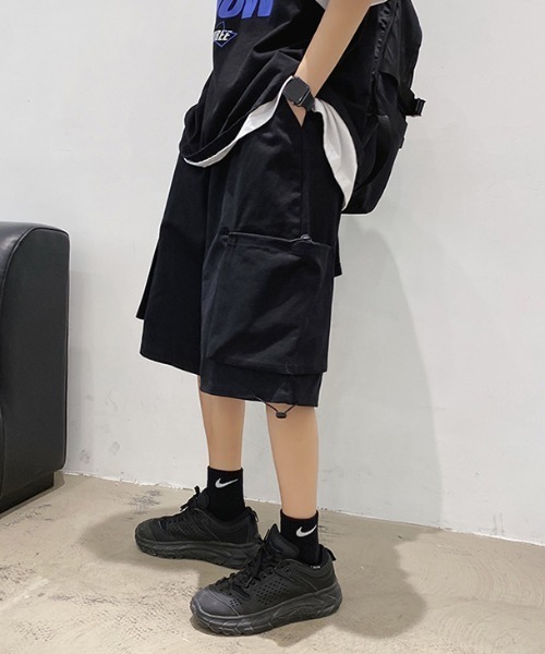 KOR(ケーオーアール)の「ビッグポケット カーゴハーフパンツ(カーゴパンツ・メンズ・ブラック/カーキ・M/L/XL)」の11枚目の写真