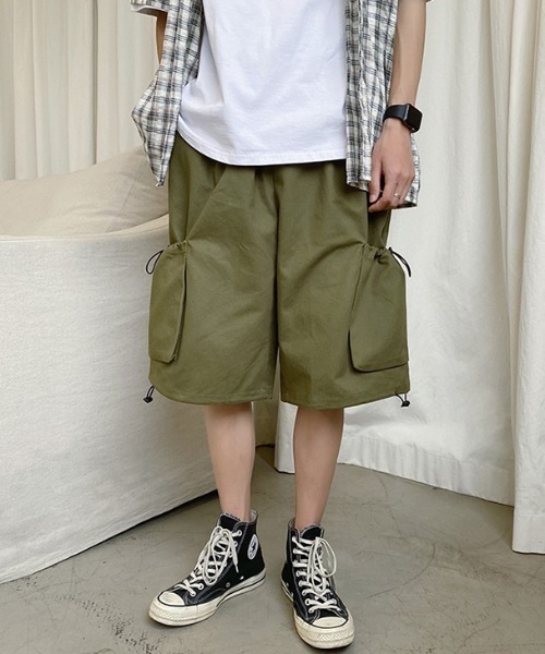 KOR(ケーオーアール)の「ビッグポケット カーゴハーフパンツ(カーゴパンツ・メンズ・ブラック/カーキ・M/L/XL)」の14枚目の写真