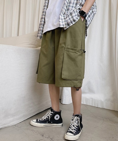 KOR(ケーオーアール)の「ビッグポケット カーゴハーフパンツ(カーゴパンツ・メンズ・ブラック/カーキ・M/L/XL)」の18枚目の写真