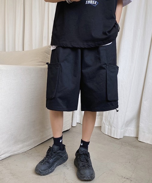 KOR(ケーオーアール)の「ビッグポケット カーゴハーフパンツ(カーゴパンツ・メンズ・ブラック/カーキ・M/L/XL)」の10枚目の写真
