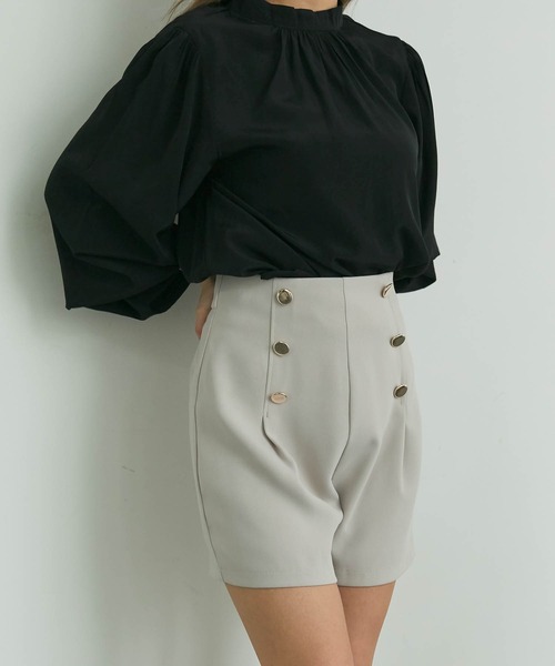 LIPSERVICE（リップサービス）の「ボタンデザインHW ショートパンツ（その他パンツ・レディース・ブラック/アイボリー/オレンジ系その他・S/M）」の5枚目の写真