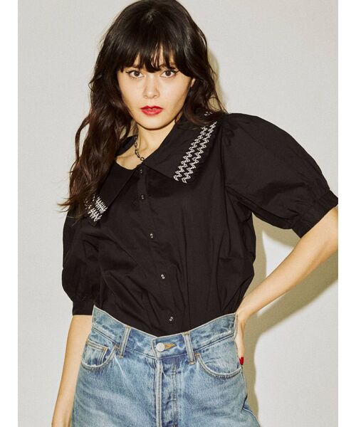 jouetie（ジュエティ）の「セーラースモッキングブラウス（シャツ/ブラウス・レディース・オフホワイト/ブラック/その他1/その他2・MEDIUM）」の7枚目の写真