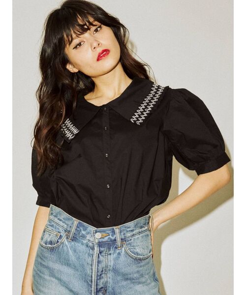 jouetie（ジュエティ）の「セーラースモッキングブラウス（シャツ/ブラウス・レディース・オフホワイト/ブラック/その他1/その他2・MEDIUM）」の5枚目の写真