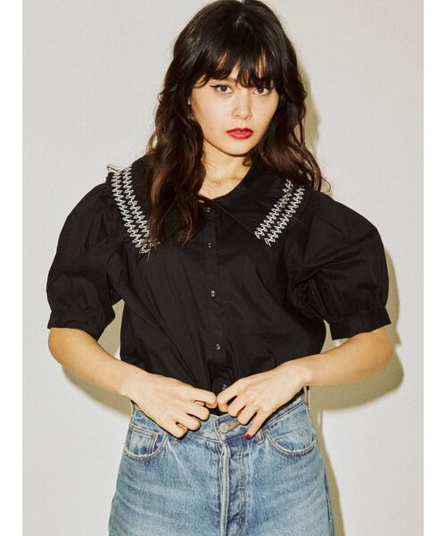 jouetie（ジュエティ）の「セーラースモッキングブラウス（シャツ/ブラウス・レディース・オフホワイト/ブラック/その他1/その他2・MEDIUM）」の12枚目の写真