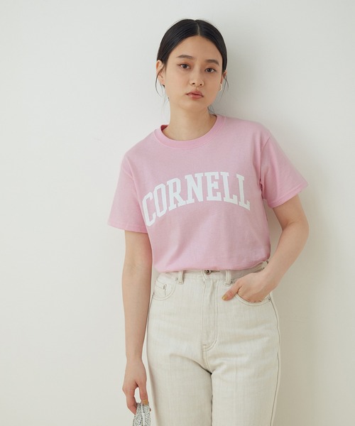 ADAM ET ROPE'(アダムエロペ)の「【WEB限定】カレッジTEE(Tシャツ/カットソー・レディース・ホワイト/ブラック/ピンク・FREE)」の3枚目の写真