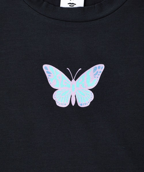 X-girl（エックスガール）の「BUTTERFLY S/S BABY TEE（Tシャツ/カットソー・レディース・ホワイト/ブラック/グリーン・SMALL/MEDIUM）」の17枚目の写真