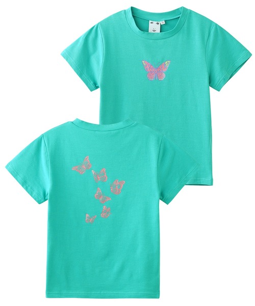 X-girl（エックスガール）の「BUTTERFLY S/S BABY TEE（Tシャツ/カットソー・レディース・ホワイト/ブラック/グリーン・SMALL/MEDIUM）」の22枚目の写真