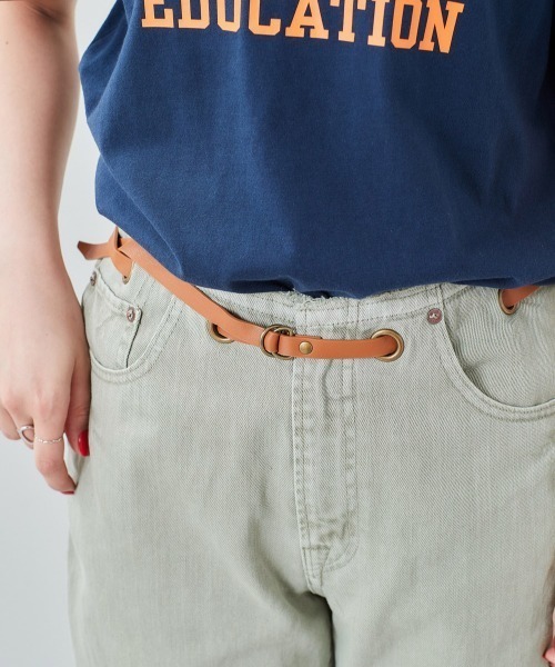 cepo（セポ）の「ベルト付き　リメイクデニム　レギュラーストレート（デニムパンツ・レディース・グリーン/ライトインディゴブルー/インディゴブルー/グレー・M/S）」の17枚目の写真