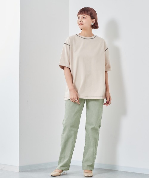 cepo（セポ）の「ベルト付き　リメイクデニム　レギュラーストレート（デニムパンツ・レディース・グリーン/ライトインディゴブルー/インディゴブルー/グレー・M/S）」の11枚目の写真